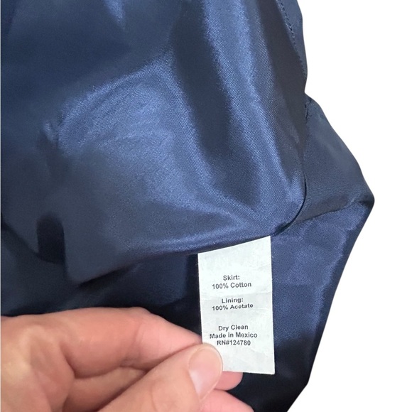 Shabby Apple Ball Gown Maxi Skirt Navy White Floral cotton Full Formal Size 8 - Picture 5 of 11